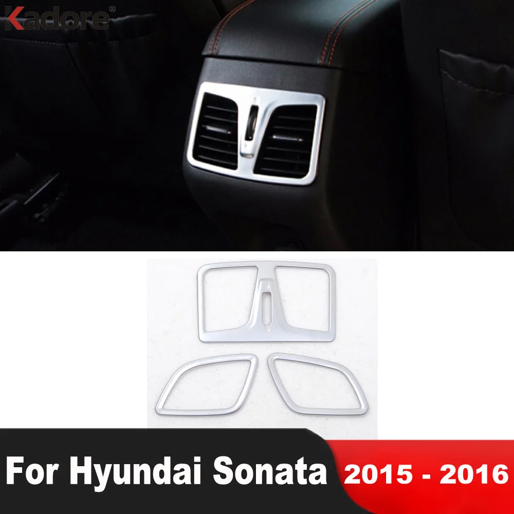 

Для Hyundai Sonata 2015 2016 ABS матовая передняя и задняя крышка вентиляционного отверстия отделка интерьерные аксессуары автостайлинг 3 шт./компл.