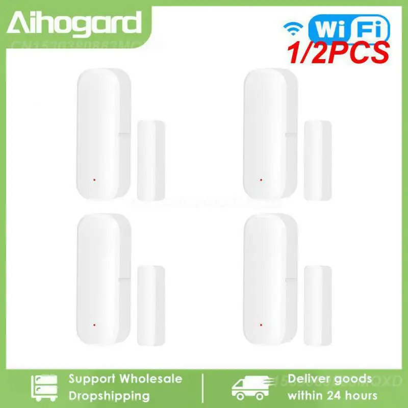 

Умный Магнитный датчик двери Tuya, 1/2 шт., детектор магнитной сигнализации, работает с Alexa