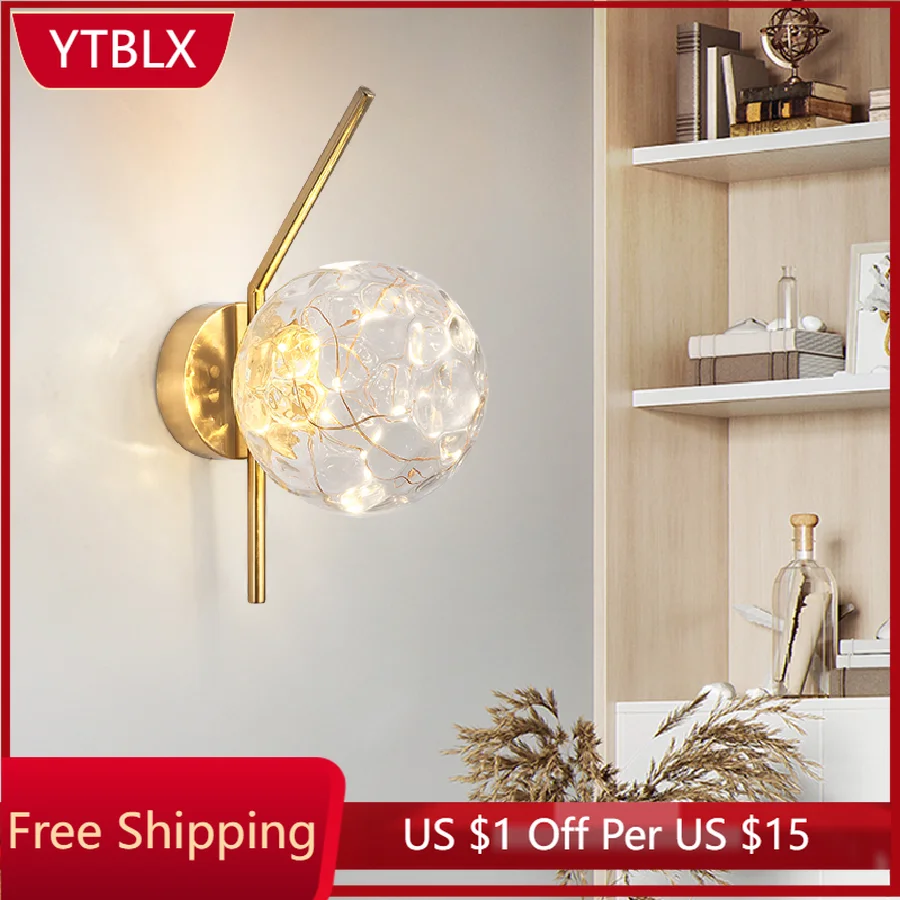 

Nordic Led Bedroom Wall Lamp Living Room Background Wall Light Corridor Aisle Attic Bedside Lamps Home Modern Decoration Fixture