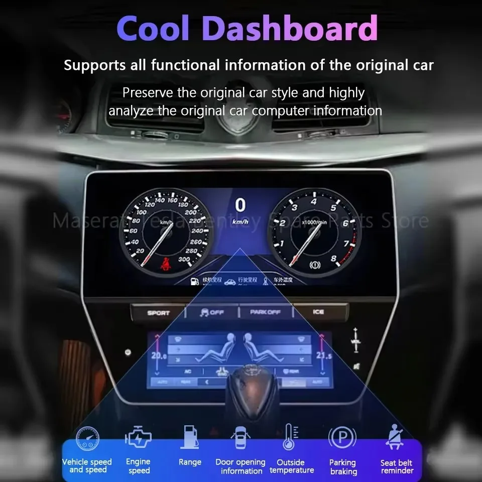 Фото Для Maserati GranTurismo Quattroporte 2007-2020 Android 11, автомобильное радио, авто GPS-навигация, головное устройство Carplay, стерео №2