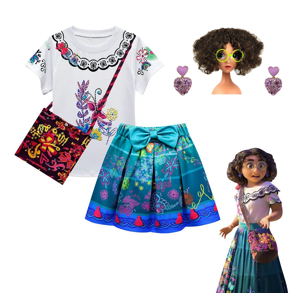 

2022 New Girls Mirabel Dress Toddler Carnival Party Encanto Role Play Costume Summer Disney Kids Cosplay Clothes Prom Ball Gowns