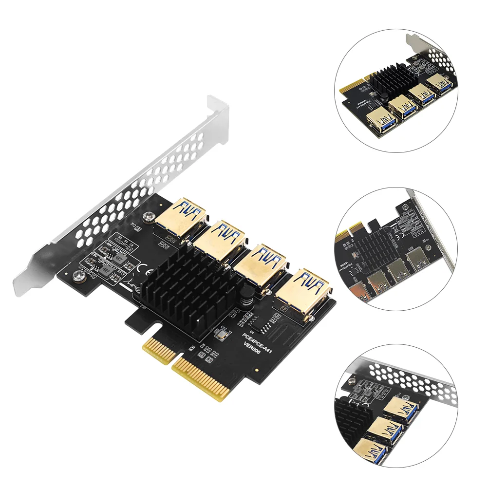 

PCI-E Extender USB 3.0 4-Port Mining Riser PCI-E Mining Extender Converter