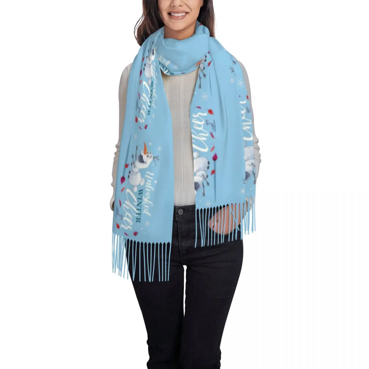 Индивидуальные мягкие шали с надписью Холодное сердце Olaf женские зимние осенние