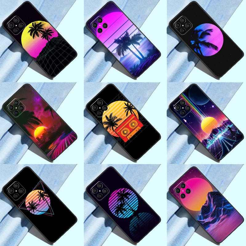 Чехол с неоновыми ладонями 80s Retrowave для Honor 50 Pro X7 X8 X9, чехол для Huawei P20 P30 P50 P40 Lite P Smart Z 2019 Nova 9 5T