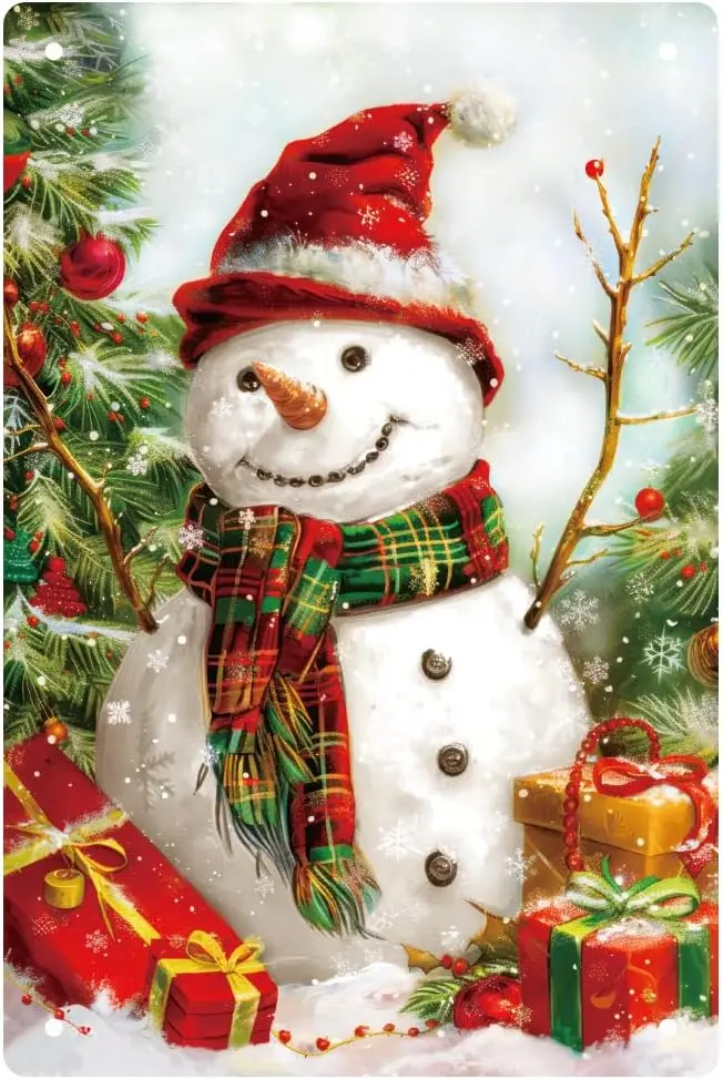 Chrstms Snowmn vntge Tn Sgn Retro Metl Wll Thck Tnplte Prnt Плакат для дома Yrd Coffee Shop Decor