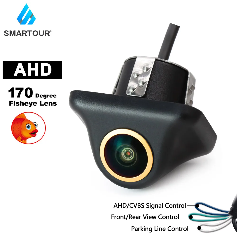 

Smartour AHD 720P Car Rear View Camera 170 Degree Golden Fisheye Lens HD Night Vision Vehicle Reversing Front Cameras CVBS