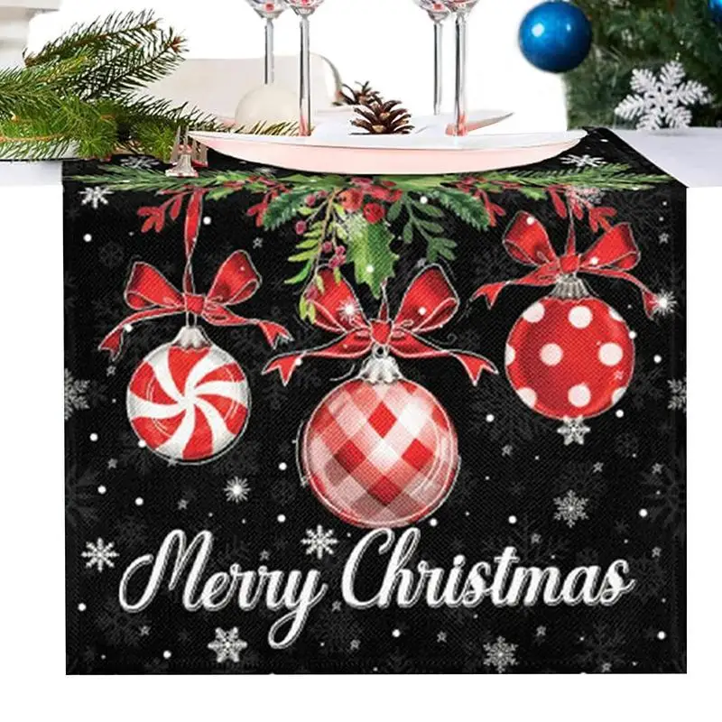 

Christmas Table Runner Merry Christmas Table Decorations For Centerpiece Red And Black Long Seasonal Winter Christmas Holiday