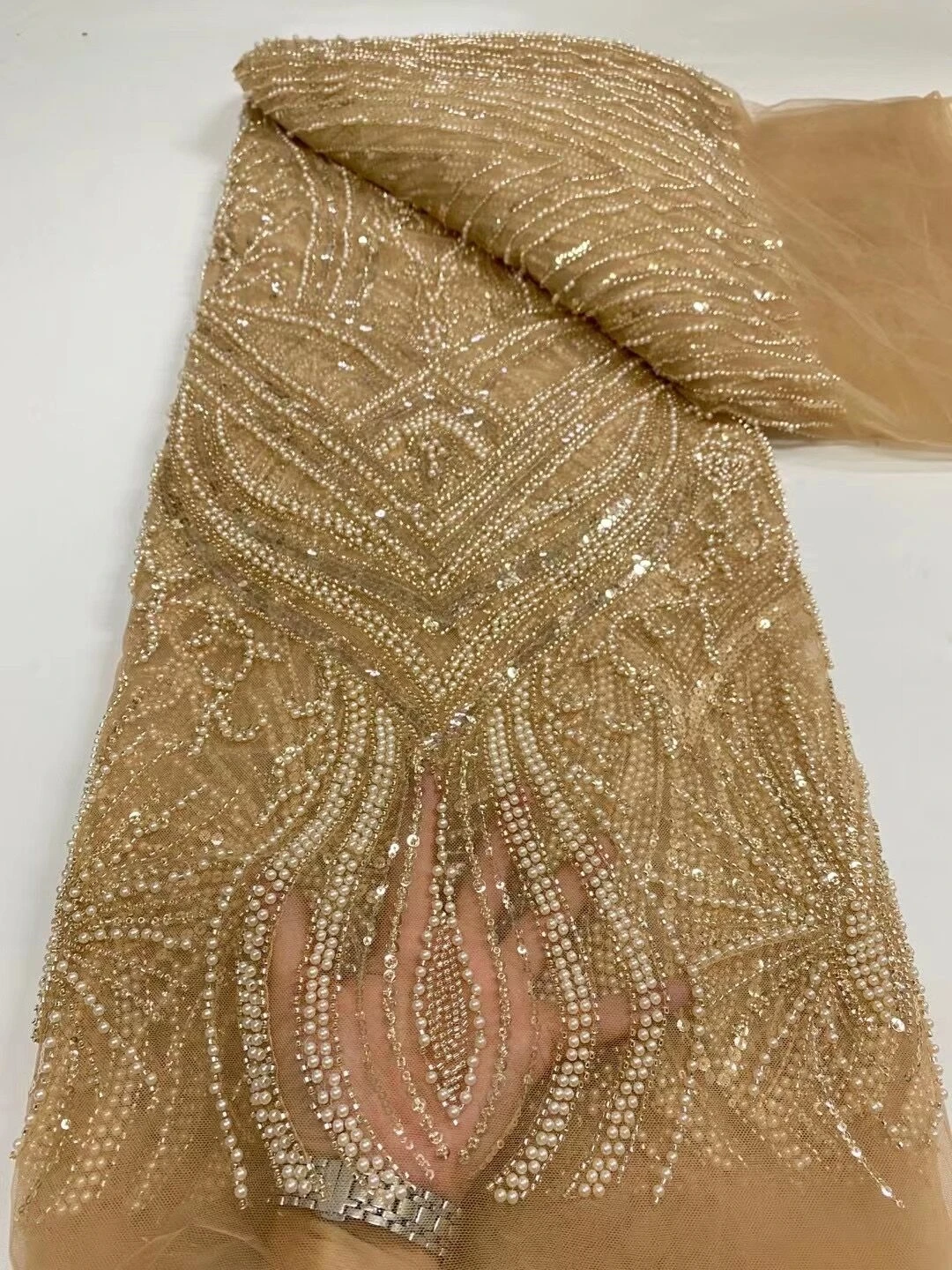 2023 высокое качество, новейшая африканская вышивка, тюль, кружевная ткань, гипюр, блестки, свадебное платье, бусины, 5 ярдов, DP0037