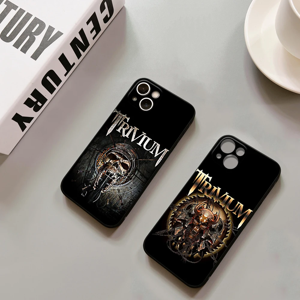 Металлический телефонный чехол Trivium для IPhone14 Pro Art, чехлы черного цвета для IPhone 11, 12, 13, 14 Pro, XR, XS MAX, 14 Plus, SE, 13 Pro