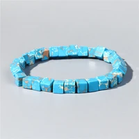 colorful natural stone emperor stone beads bracelet fashion square tube stone beads bracelet bangles women men charm jewelry