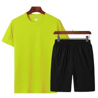 mens 6 solid color brand high end fitness t shirt shorts suit quick drying breathable buy 2 is more cost effective