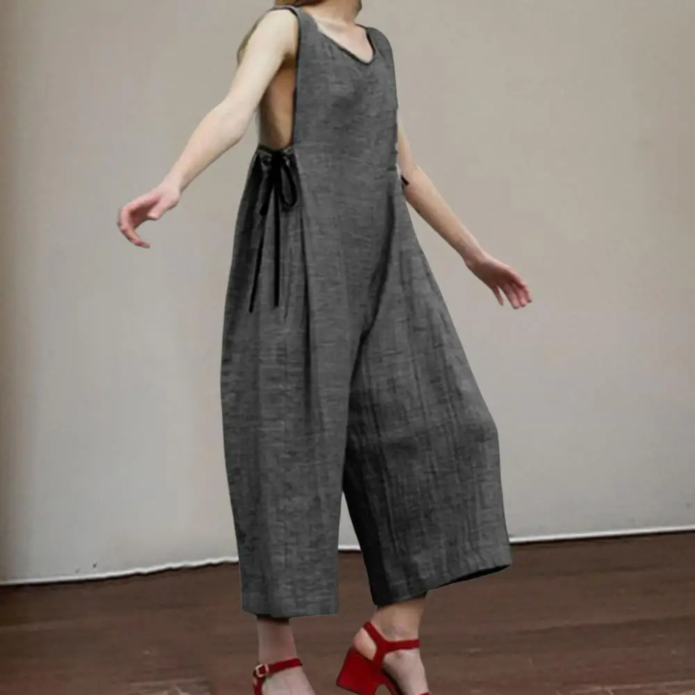 

Women Summer Jumpsuit Loose Beach Jumpsuit Ankle Length Summer Jumpsuit