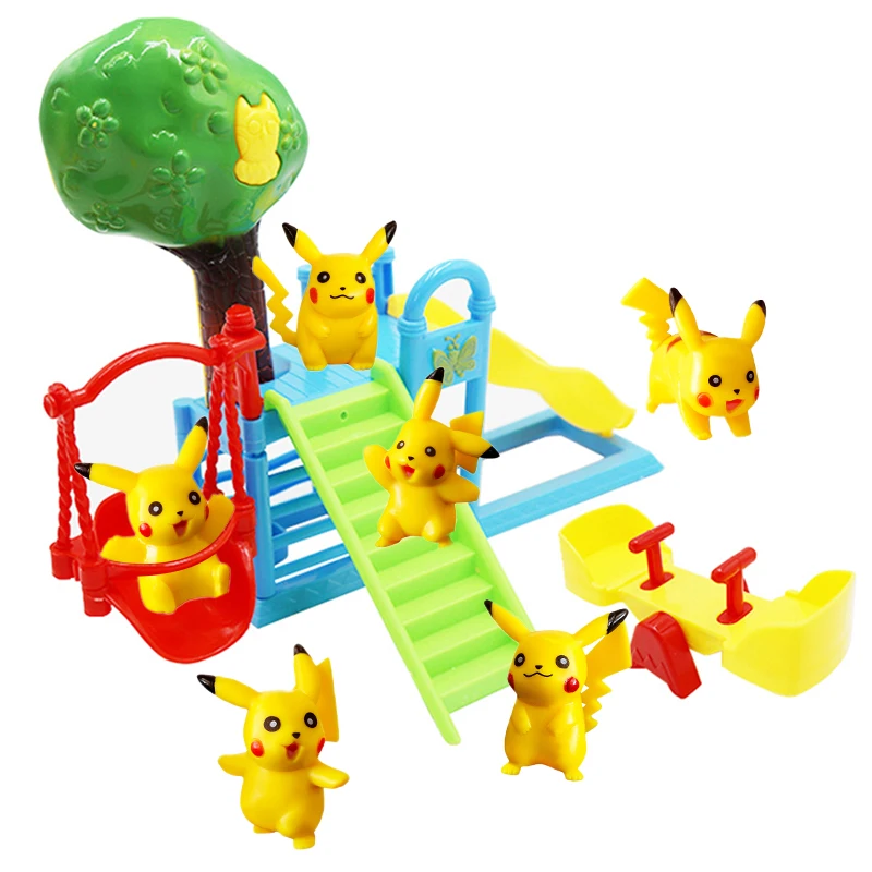 Фигурка покемона игрушка Дом Пикачу автомобиль самолет игровая площадка слайд