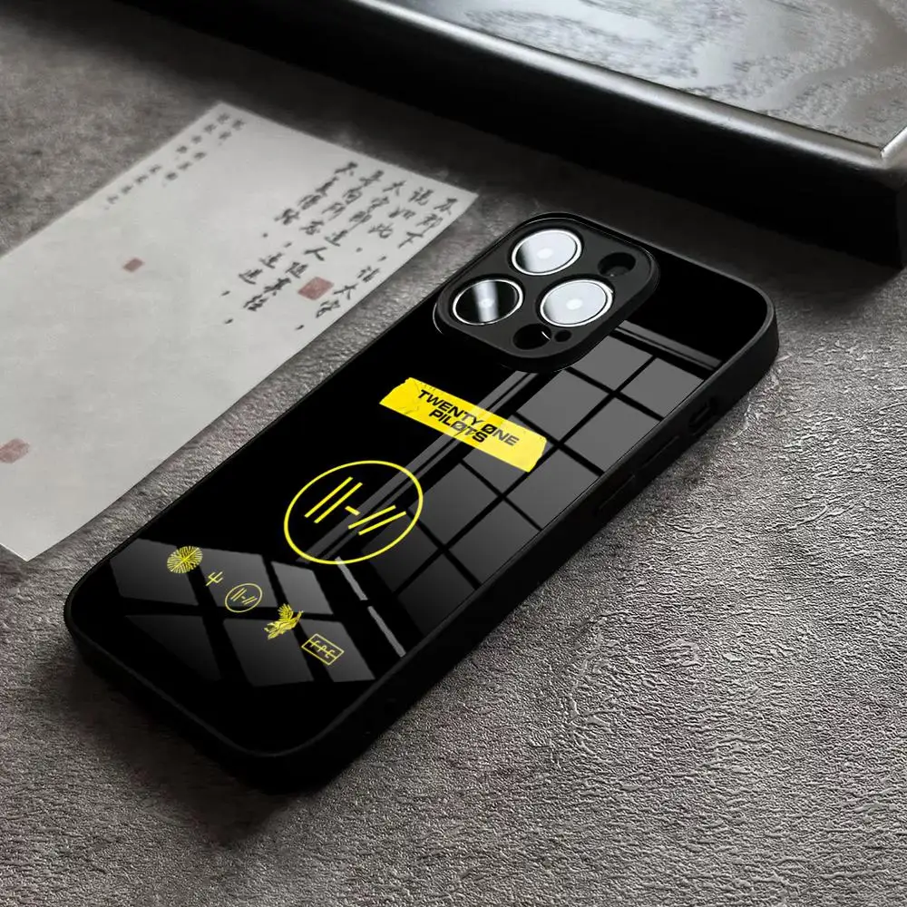 Чехол для телефона Twenty One Pilots 21 для iPhone 13 Pro Max 14 Plus 12 Mini 11 15 X XR XS 16 Plus SE, задняя крышка из закаленного стекла (art.: 3920caed7922d) - 3920caed7922d