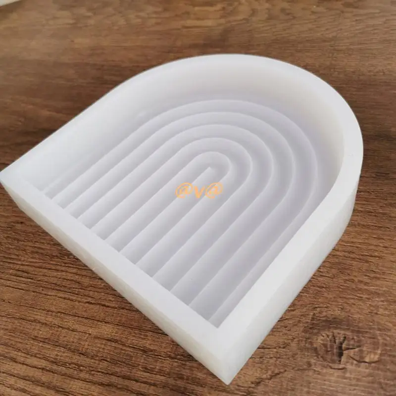 

Fruit Tray Rainbow Half Oval Silicone Mold Making Coaster Mold for Diy Crafts