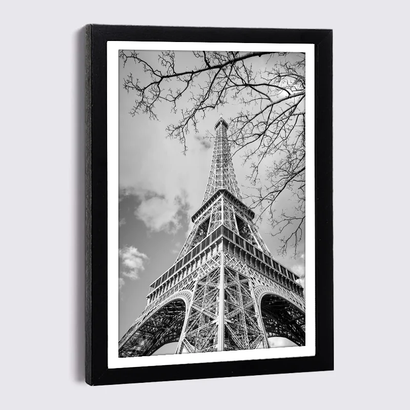 

Nordic Eiffel Tower Canvas Painting Photo Frames5" 7" 8"Black Picture Frame Modern Art Luxury Photo Wall Home Decor Wooden Frame