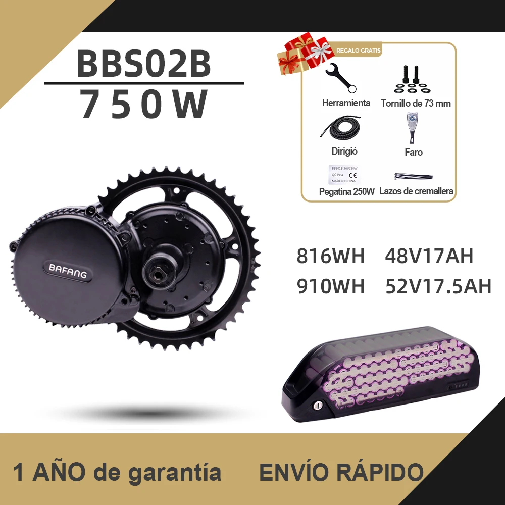 Мотор Bafang BBS02B 48V750W 8fun средний приводной двигатель BBS02 комплект