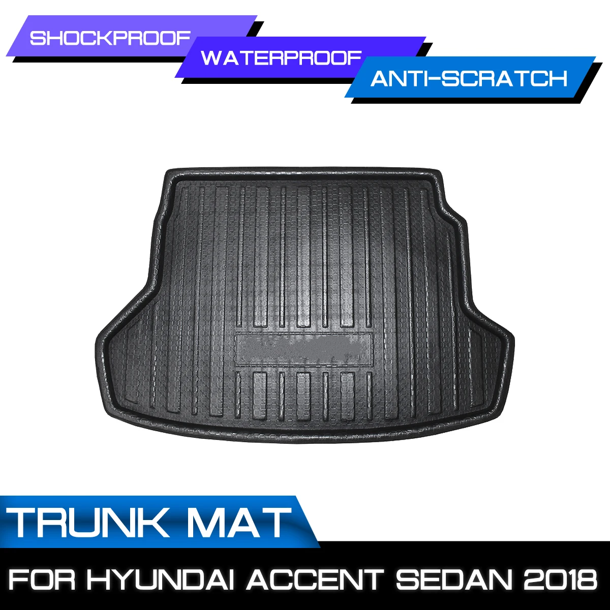 

Car Rear Trunk Boot Mat Waterproof Floor Mats Carpet Anti Mud Tray Cargo Liner For Hyundai Accent Sedan 2018