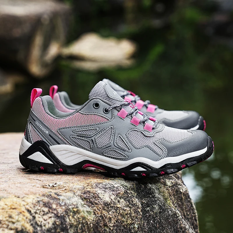 Summer Non-slip Hiking Shoes Men Women Breathable Mens Walking Sneakers Comfortable Climbing Sports Shoes Women Large Size 36-46