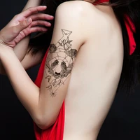 geometric panda waterproof temporary tattoo sticker black fragments design fake tattoos flash tatoos arm body art for women men