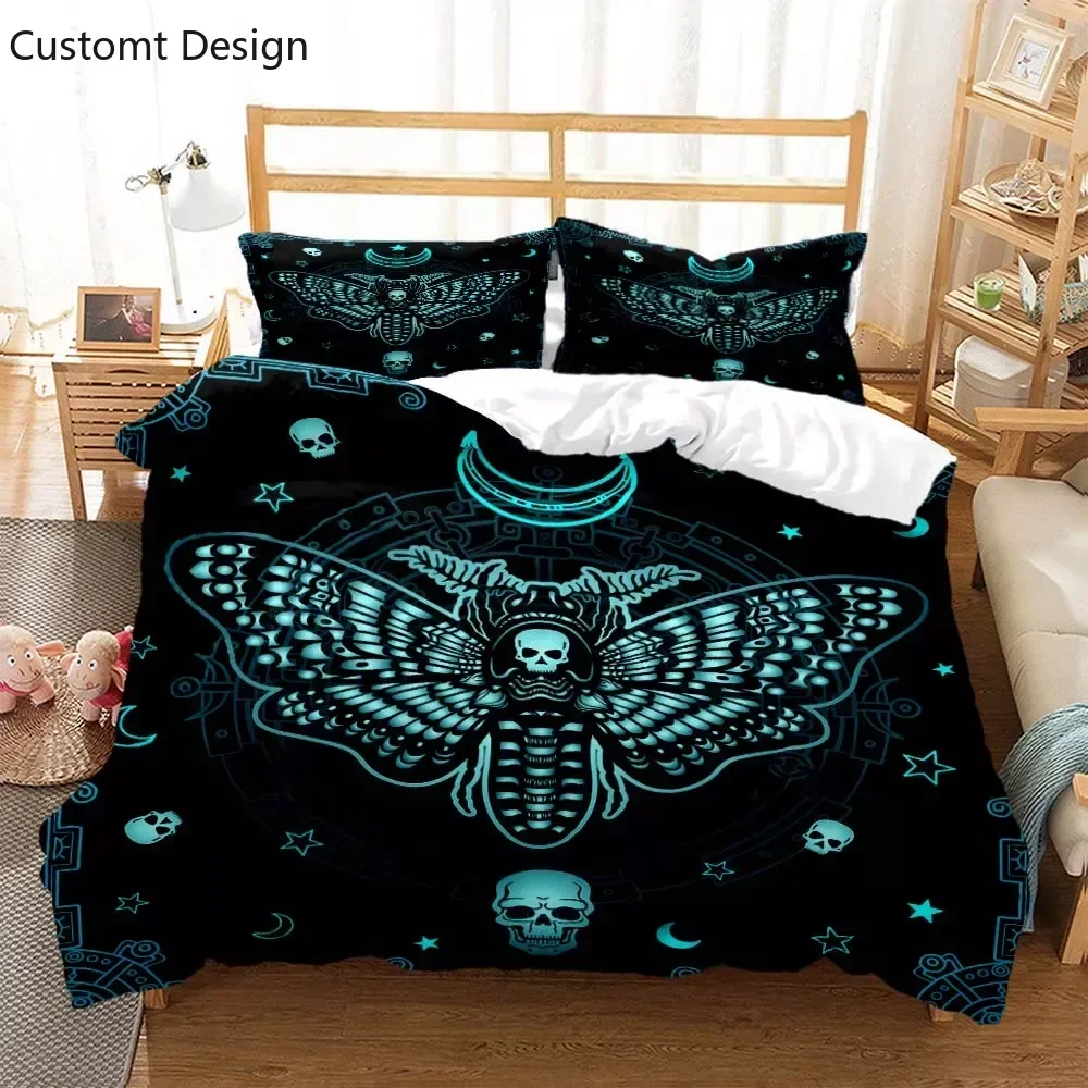 

Tod Motte Bereich Gothic Schäde HD printed bedding Queen bedding set Customized King size bedding set Soft and comfortable