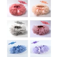 infant toddler baby girl tutu skirt short derss net yarn fluffy skirt and tiara photo props