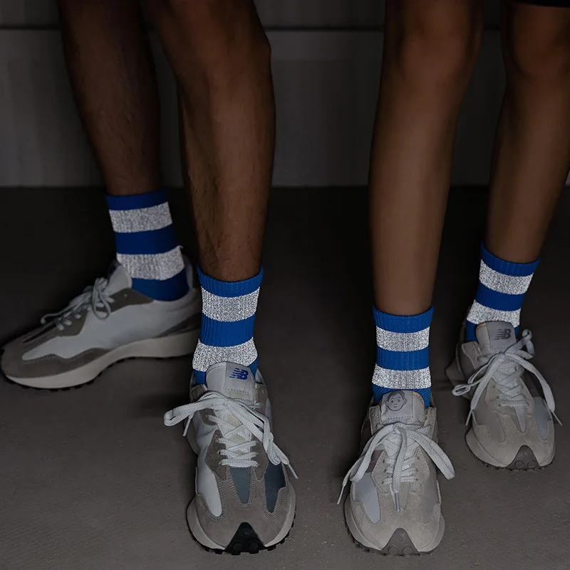 Professional Night Riding Reflective Cycling Socks Breathable Bicycle Socks Running Socks Fitness Sports Socks Outdoor Sports