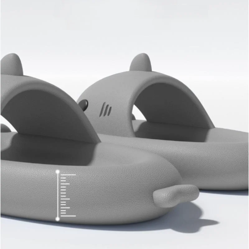 2023 Cute Shark Slippers Summer Women Thick Bottom Slides Men Soft EVA Indoor Bathroom Non-slip Sandals Couples Beach Shoes