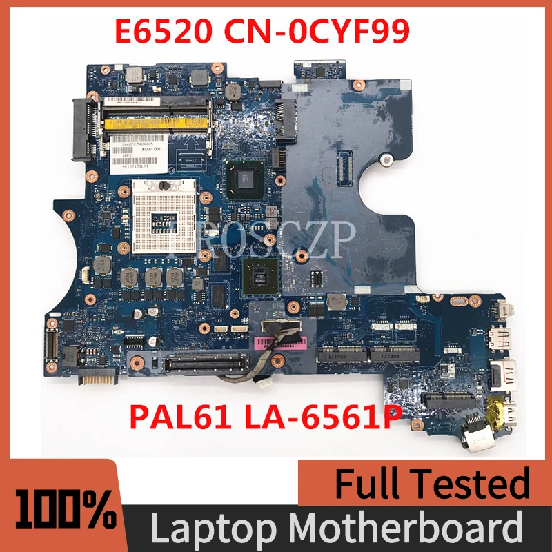 CN-0CYF99 0CYF99 CYF99 High Quality Mainboard For DELL Latitude E6520 Laptop Motherboard PAL61 LA-6561P DDR3 100% Full Tested OK