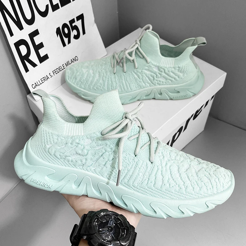 Hot Sale Loafers Mesh Woven Sneakers For Men Hip Hop Casual Mens Shoes Tennis Men Running Shoes Travel Luxury Streetwear