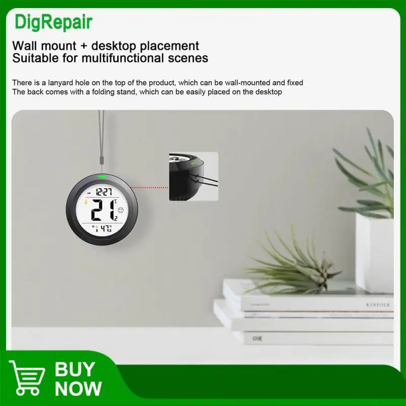

Wifi Temperature And Humidity Detector App Control 2400mah Lithium Battery Tuya Smart Sensor Remote Monitoring