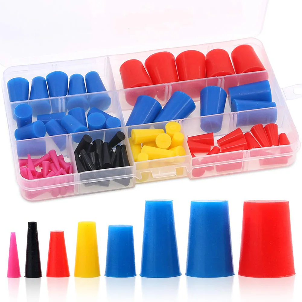 

100Pcs Conical Silicone Stopper High Temp Plugs Sealing Tapered Stopper Plug For Powder Coating Electroplating Paint