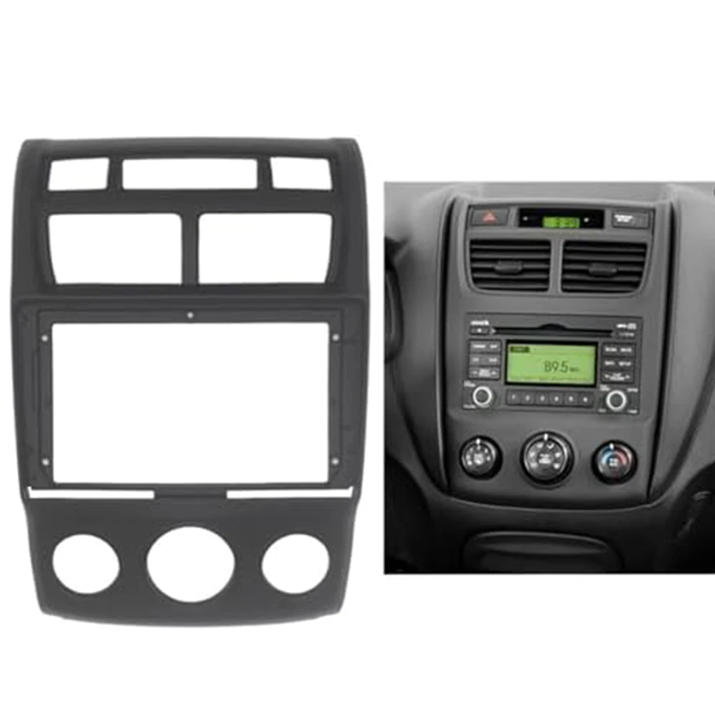 Фото 9-дюймовая 2-DIN рамка для автомагнитолы Kia Sportage 2005-2010, накладка на приборную панель, установочный комплект, черная №2