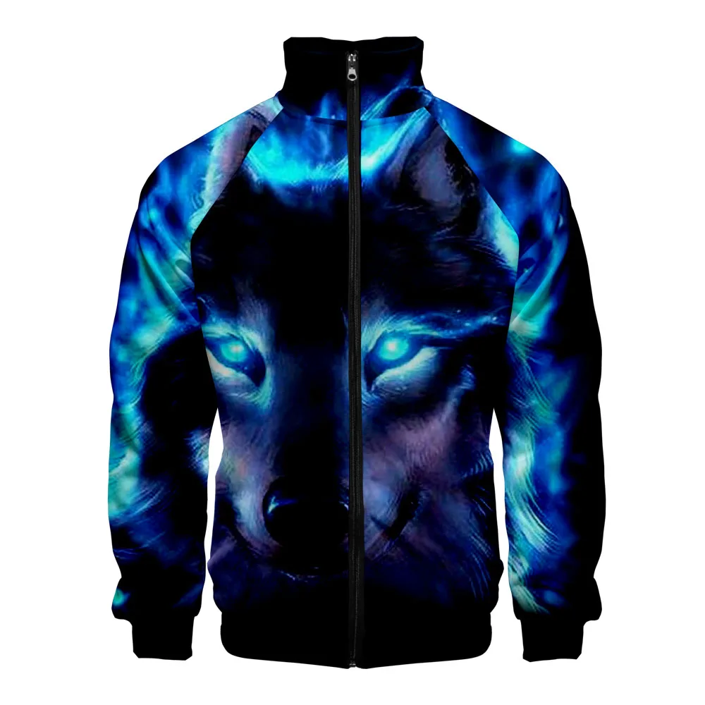 Хипстерская куртка с 3D принтом волком животными для мужчин и женщин