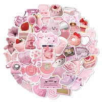 50 sheets into cute pink girl heart ins cartoon small objects hand account stickers stationery luggage note stickers waterproof