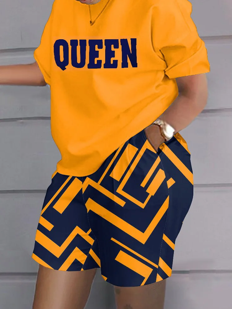 

Женский Повседневный костюм из двух предметов, топ с круглым вырезом и шорты с карманами, комплект из двух предметов, Женский костюм из юбки,...