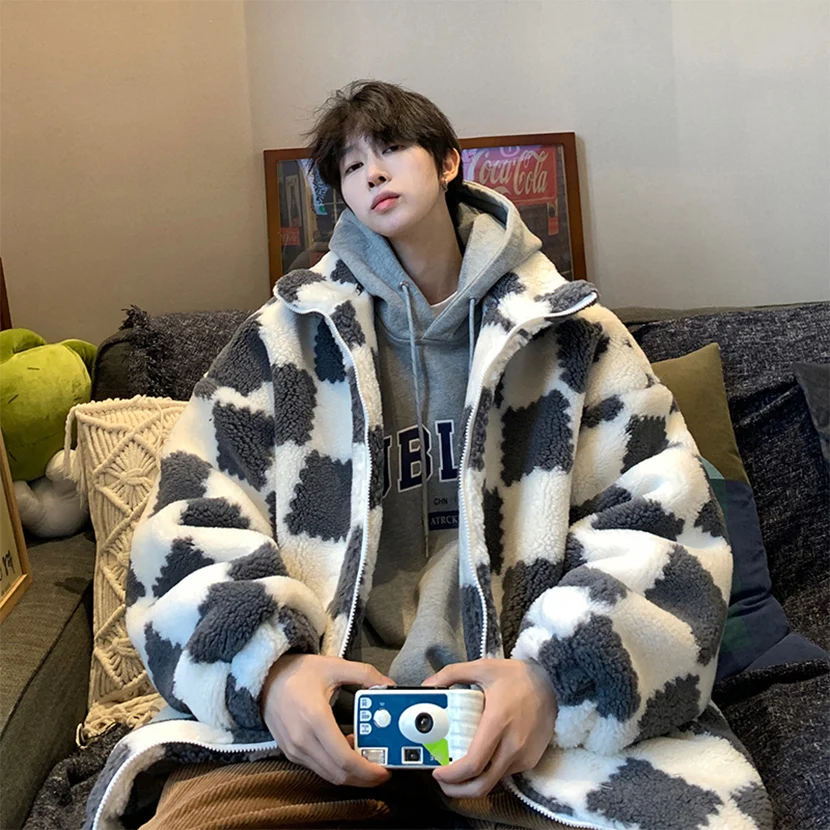 Куртка мужская бархатная с высоким воротником корейский стиль прострочка