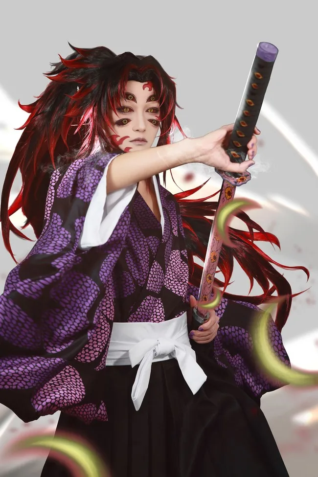 

Tsugikuni Michikatsu Anime Demon Slayer Kimetsu No Yaiba Kokushibo Cosplay Kimono Uniform Shirt Halloween Carnival Party Costume
