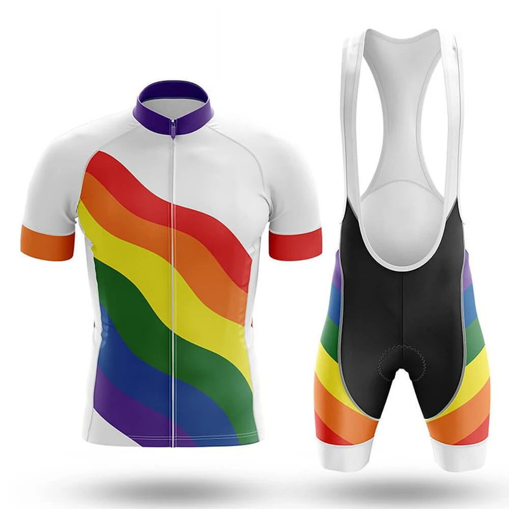 

Pride Cycling Set Bib Shorts Bike Jersey Bicycle Shirt Short Sleeve Clothes Cycle Downhill MTB Mountain Suit