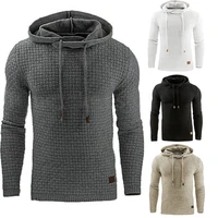 2022 autumn and winter new solid color jacquard craft mens hooded sweater long sleeved hoodie casual pullover mens jacket