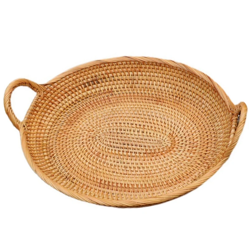 

Rattan Fruit Basket Bread Basket Fruit Plate Snack Basket Candy Basket Living Room Oversized Tray