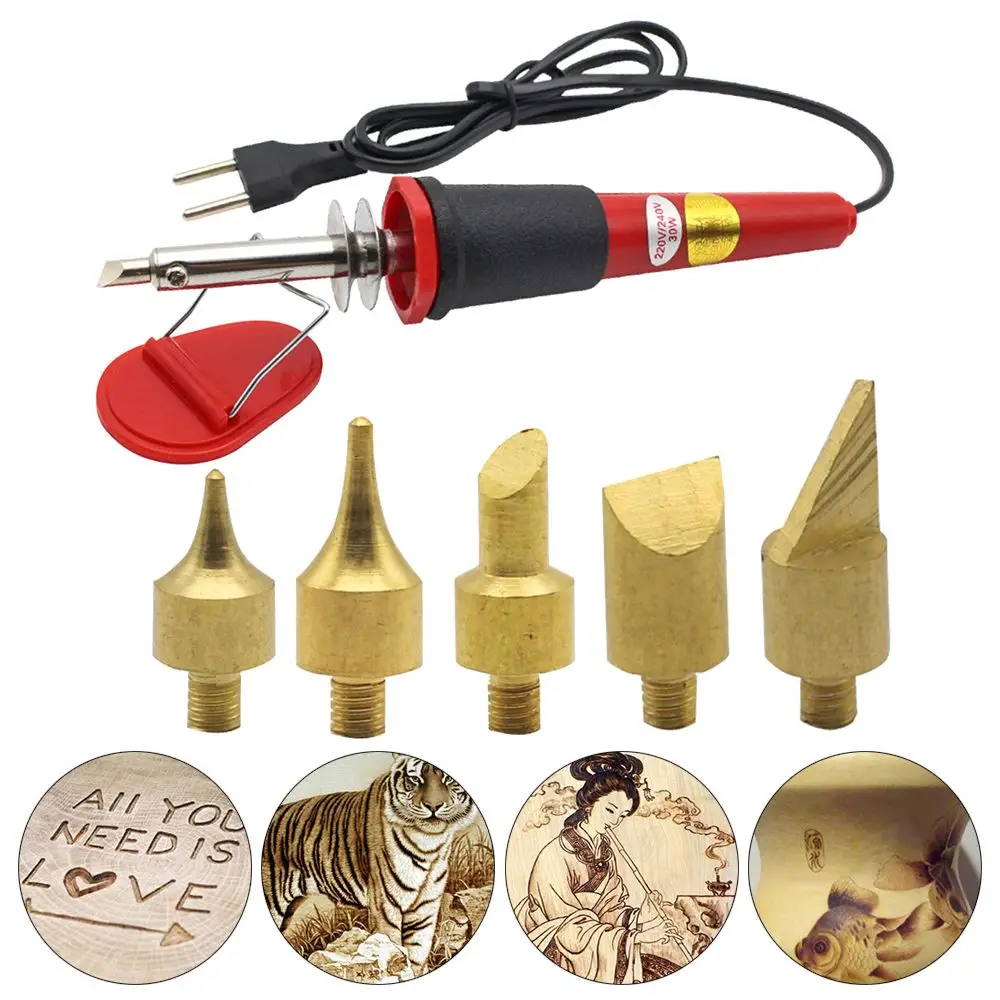 

Heat Welding Tips Embossing Woodworking Soldering Iron Head Set Stencil Wood Burning Pen Kit Pyrography Marking