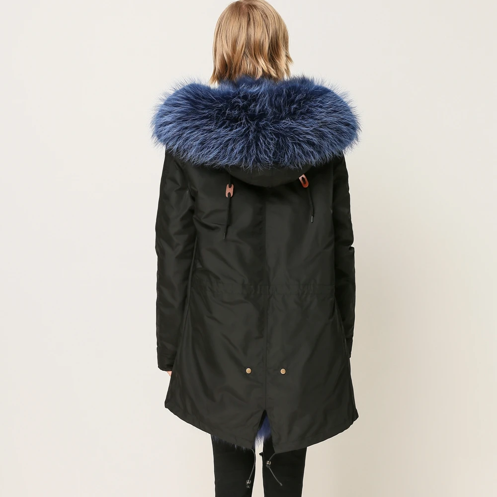Ladies High Quality Fox Fur Lined Wterproof Parka Fashion Temperament All-match Outerwears Warm Leisure For Women Streetwear