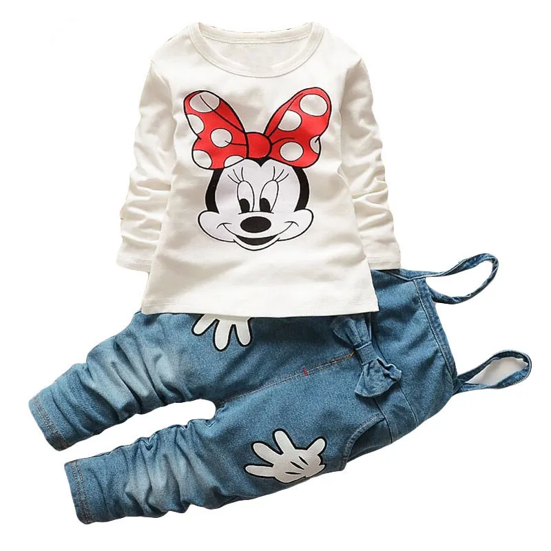 

Комплект одежды для маленьких девочек, с длинным рукавом и подтяжками