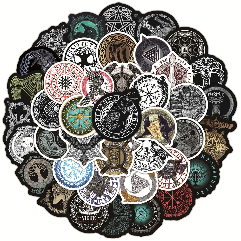 

50pcs Retro Viking Viking Personality Totem Cartoon Graffiti Stickers Trolley Case Motorcycle