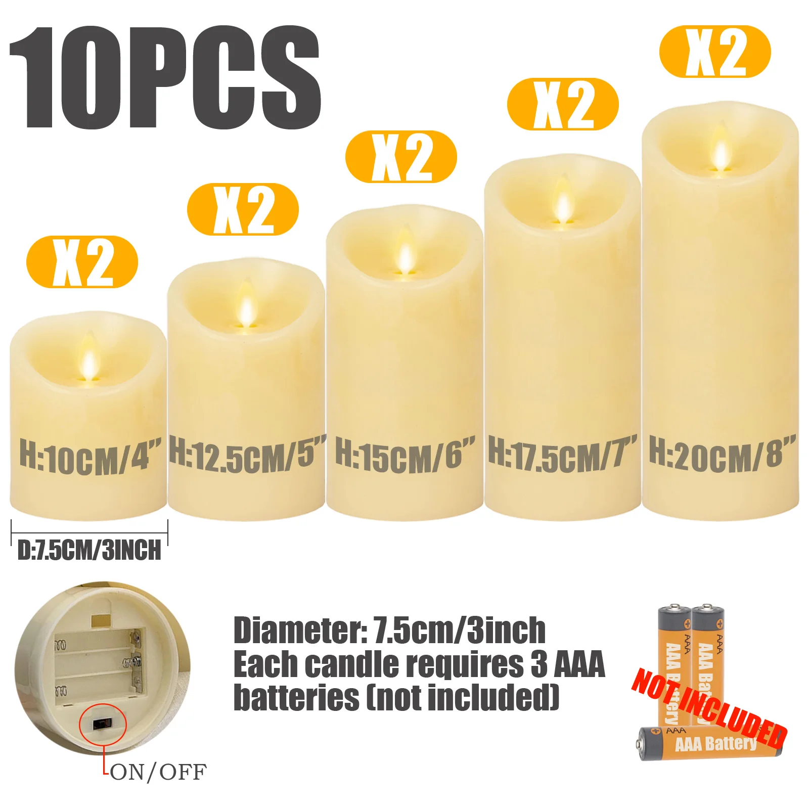 

Светодиодные свечи 7,5 см, набор из 100-6 штук