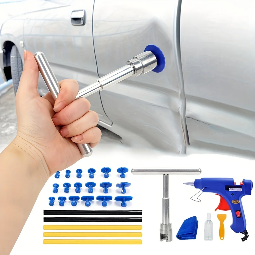 

T-bar Puller Car Dent Repair Tool Kit Automotive Body Sheet Metal Paintless Suction Cup Mechanical Workshop Tools Set For Car