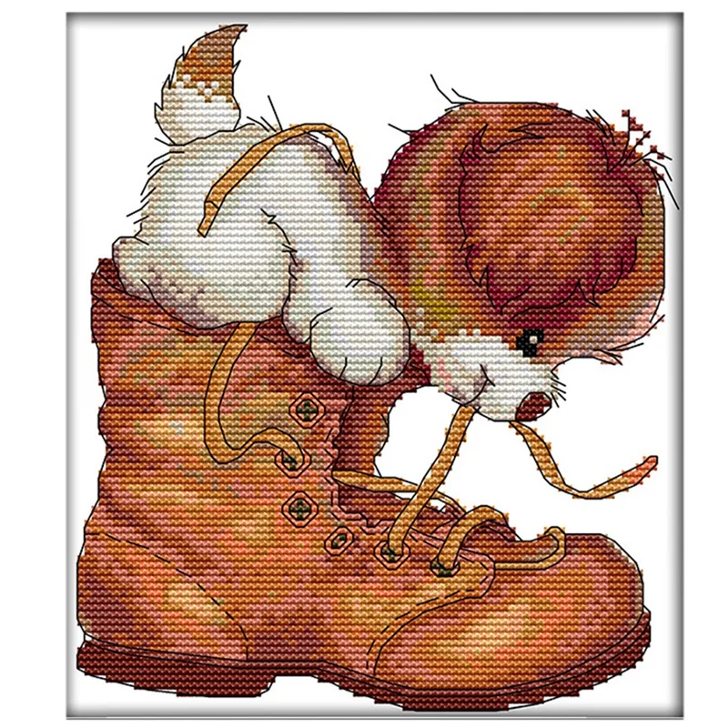 

Наборы для вышивки крестиком «сделай сам», набор для домашнего декора, 11CT Набор для вышивки тканью (собака и обувь)