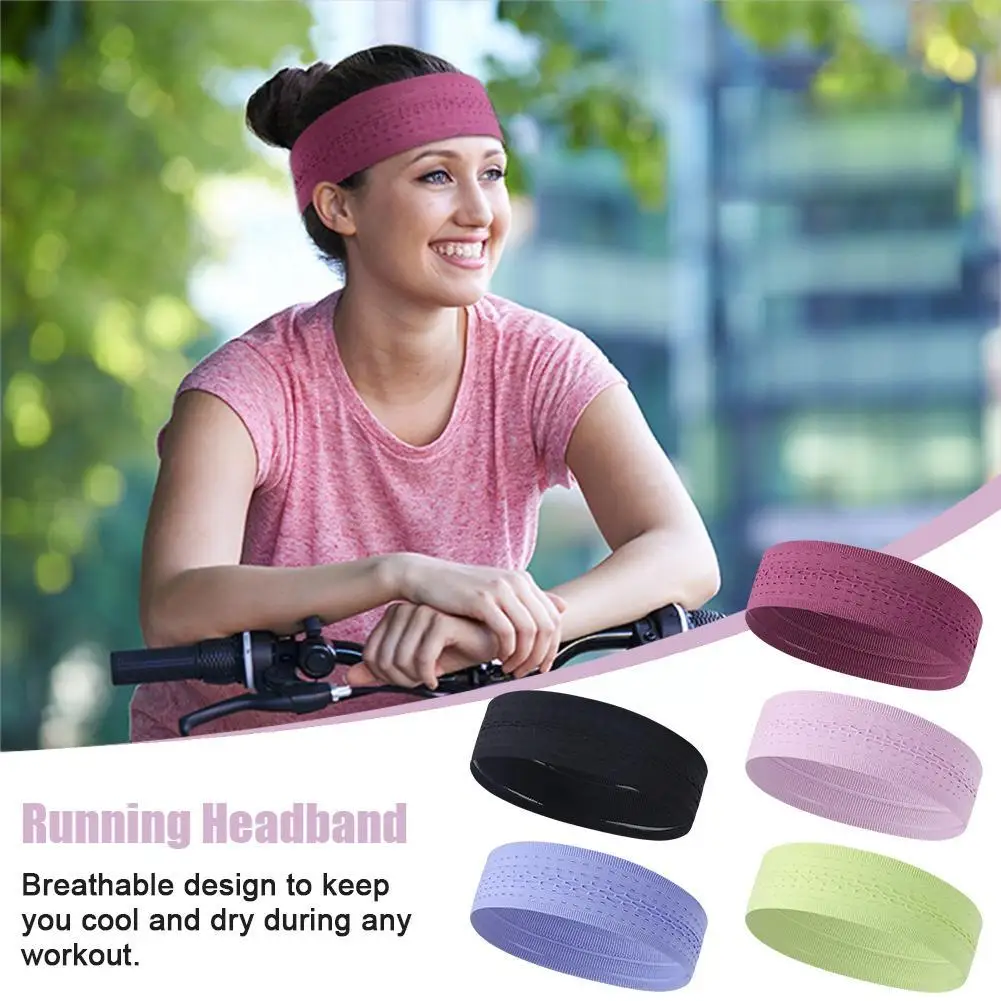 Headbands for Women Men Super Elastic Soft Sports Sweatband Breathable Absorbent Headband Sweat Hair Band for Fitness Yoga O5W6