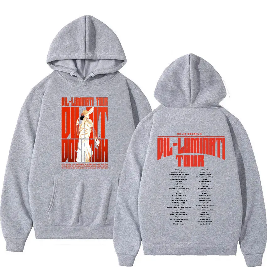 Diljit Dosanjh Dil-Luminati 2024 Tour Hoodie Men Hip Hop Fashion Pullover Sweatshirt Unisex Retro Long Sleeve Hoodies Streetwear